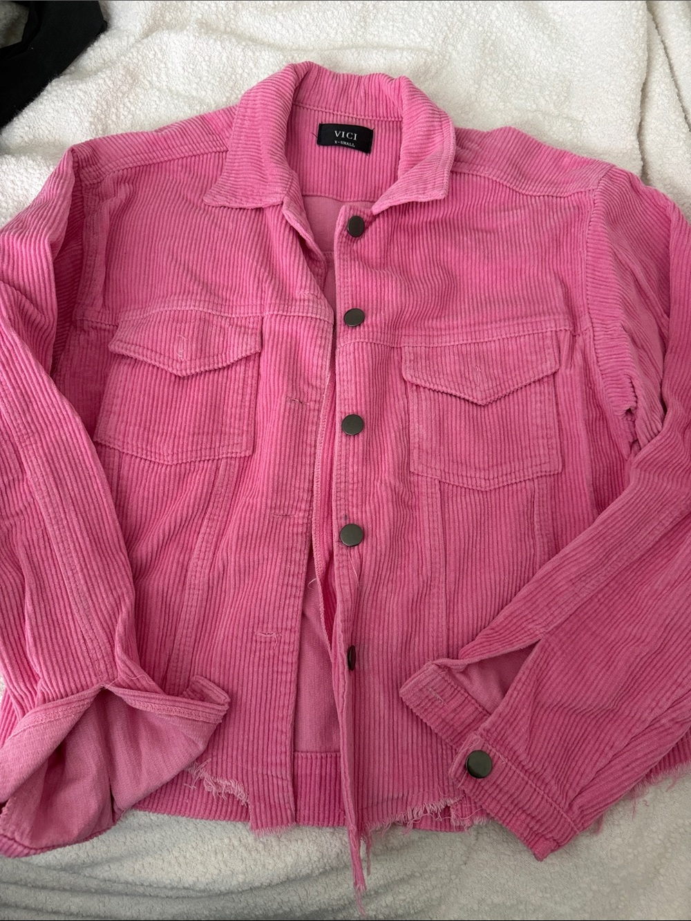 VICI Hot Pink Corduroy Button Jacket